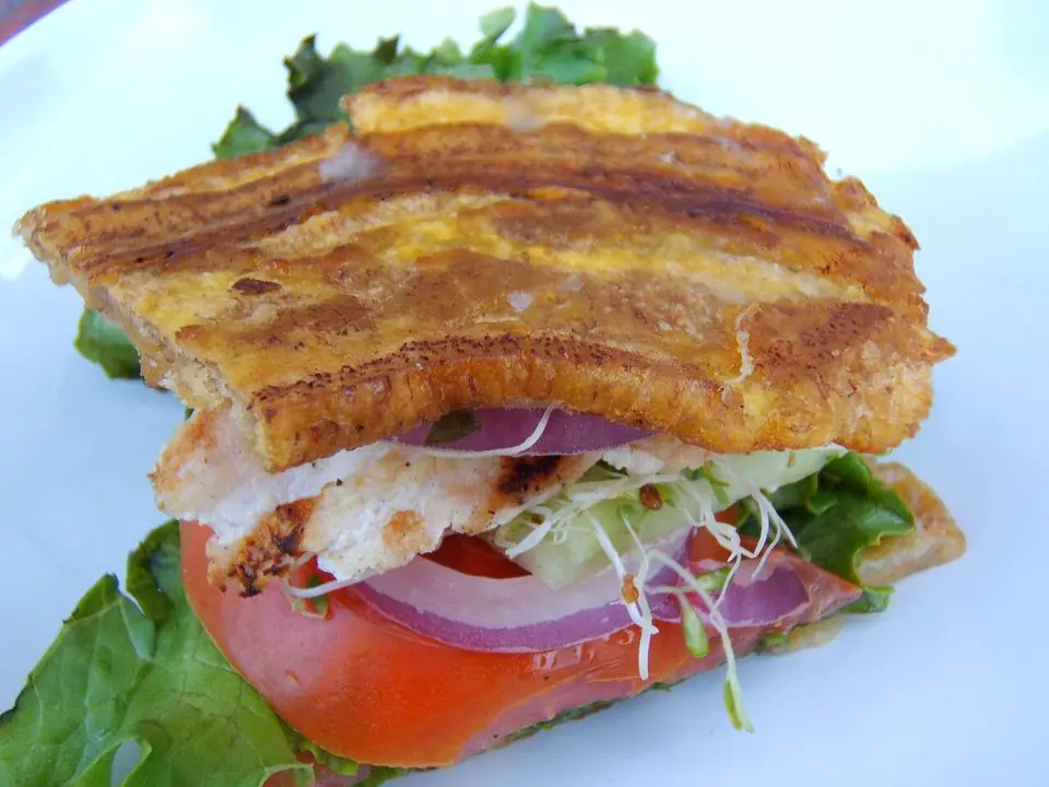 Jibarito (A steak sandwich with fried plantains for bread)