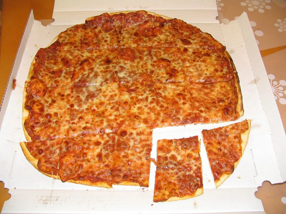 Tavern-Style Pizza (Cracker-thin pizza cut in squares)