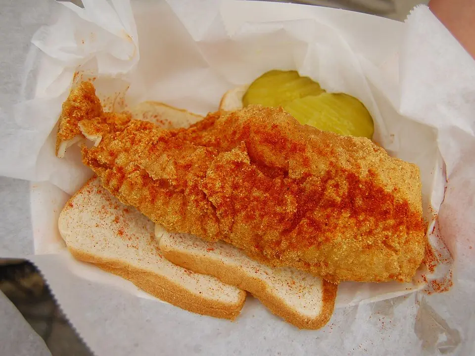 Hot Fish (Spicy fried whiting on white bread)