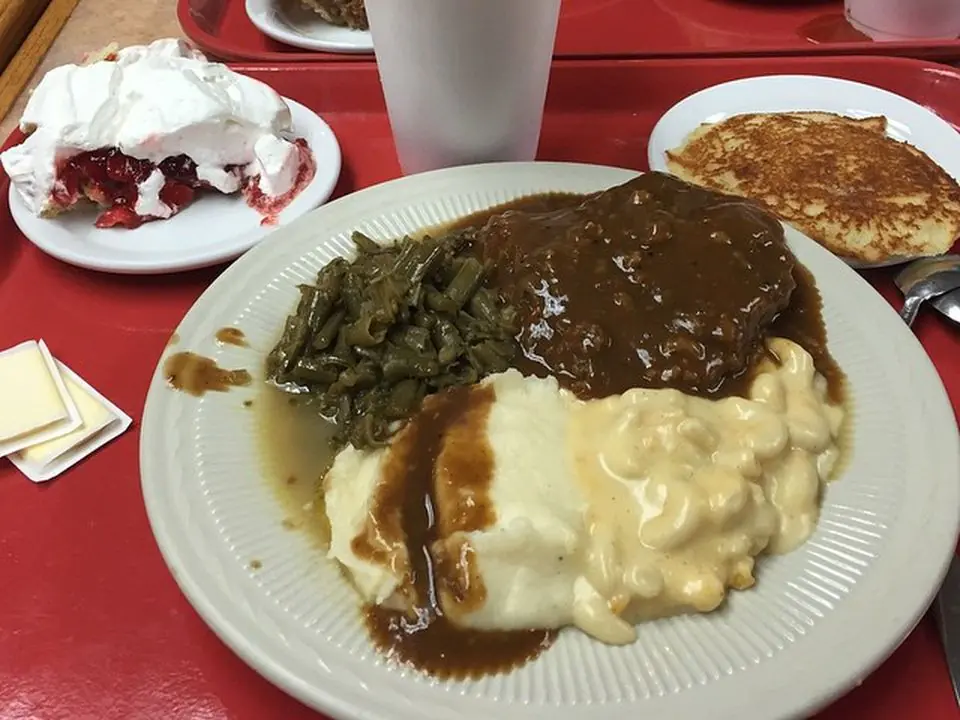 Meat-and-Three (One meat, three sides, one price)