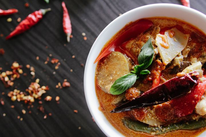 A bowl of Thai red curry